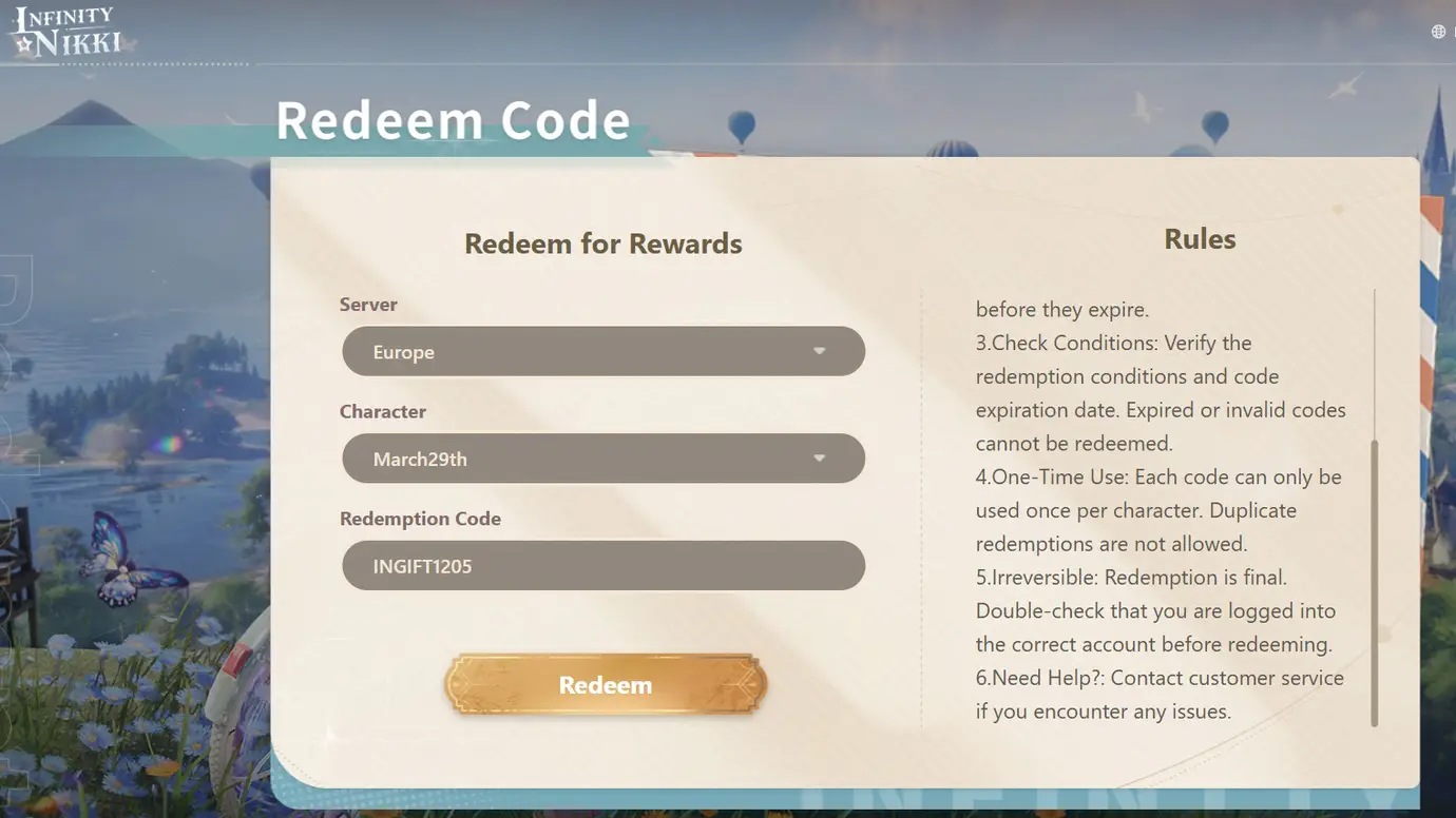 Redeem Code